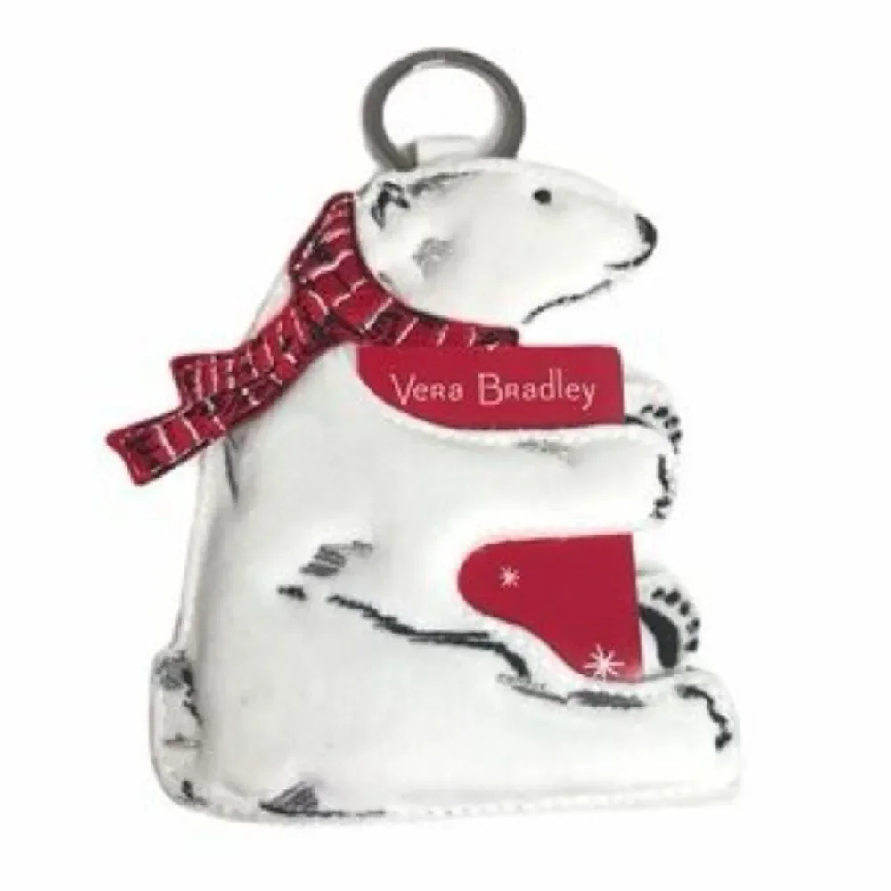 Vera Bradley White and Red Polar Bear Key Holder